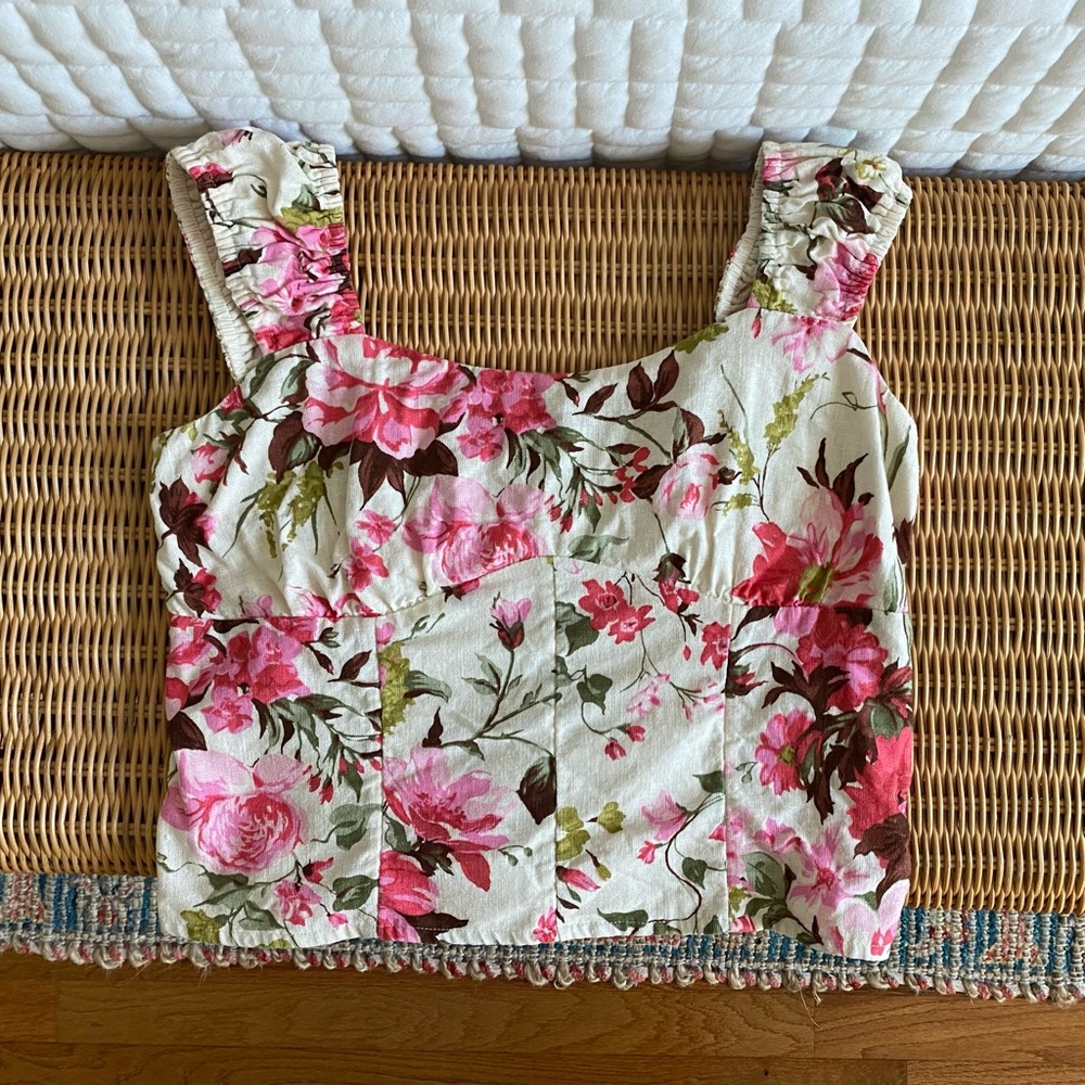 NEVER WORN Abercrombie & Fitch Stretchy Linen Corset Crop